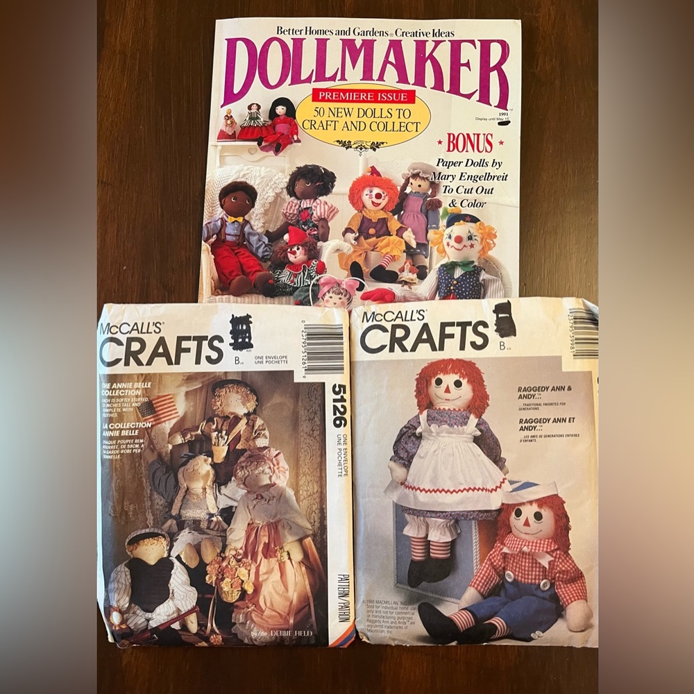 2 Soft Doll Patterns & Doll Maker Magazine